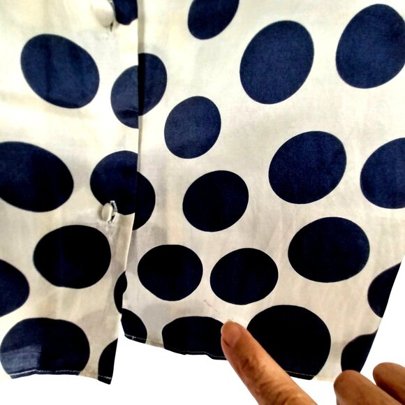 Talbots Chic Holiday Ivory/black Polka Dot Cowl Neck Silky Women Lg Y2K Vtg - Picture 8 of 12